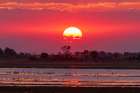 A colorful sunset along the banks of the Chobe River-Chobe National Park-Kasane-Botswana Art Print